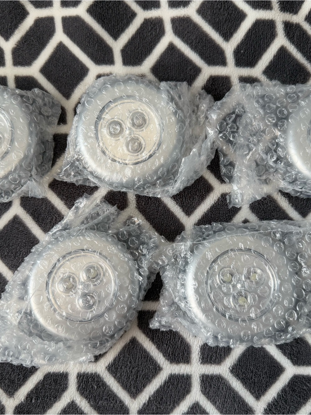 Silver LED Push Lights - Pack of 5